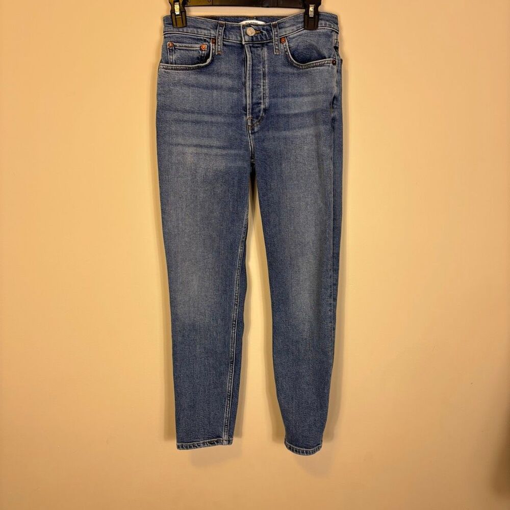 Re/Done Hidden Button Fly High Waisted Skinny Jeans Women's 27